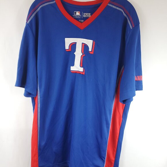 Genuine Merchandise Baseball Jersey Texas Rangers Blue Red T Jersey Shirt XL - Picture 2 of 11